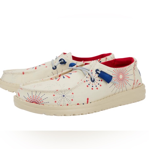 Hey Dude Shoes - New - HEYDUDE Wendy Fireworks Canvas Shoes for Women